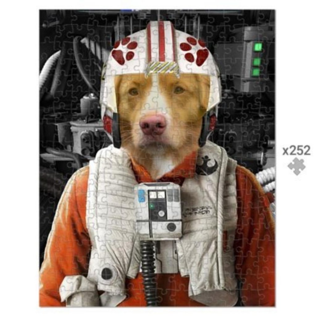 Pet Portraits | The Rebel Pilot (Star Wars Inspired): Custom Pet Puzzle | Paw & Glory