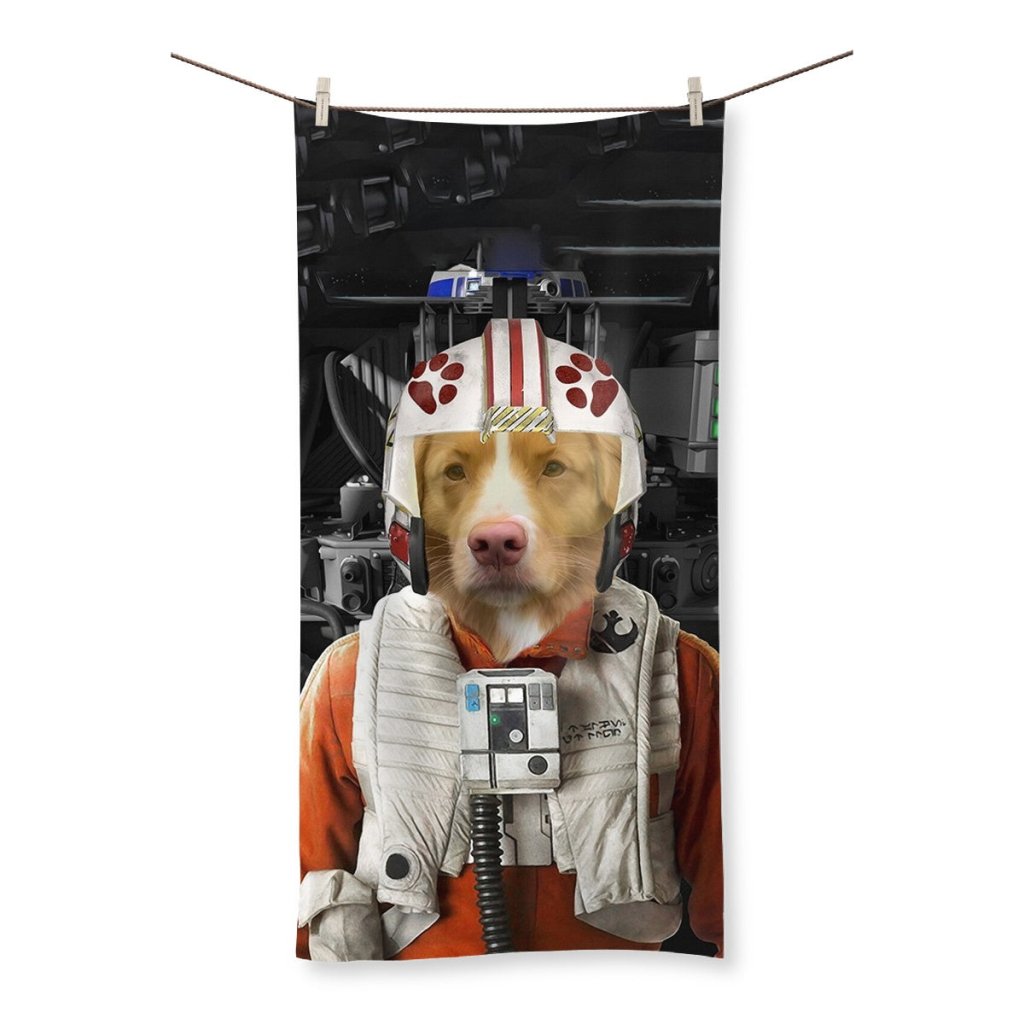 The Rebel Pilot (Star Wars Inspired): Custom Pet Towel - Paw & Glory - Dog Portraits - Pet Portraits