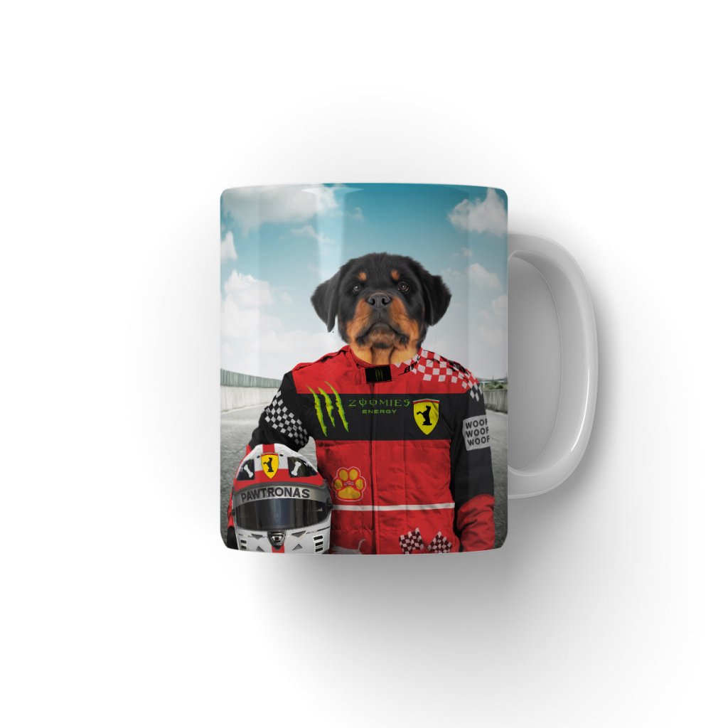 The Red Legendary Driver: Custom Pet Coffee Mug - Paw & Glory - Dog Portraits - Pet Portraits