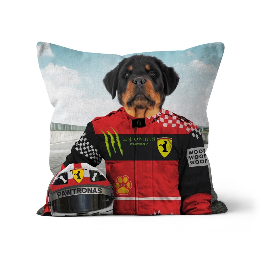 The Red Legendary Driver: Custom Pet Pillow - Paw & Glory - Dog Portraits - Pet Portraits