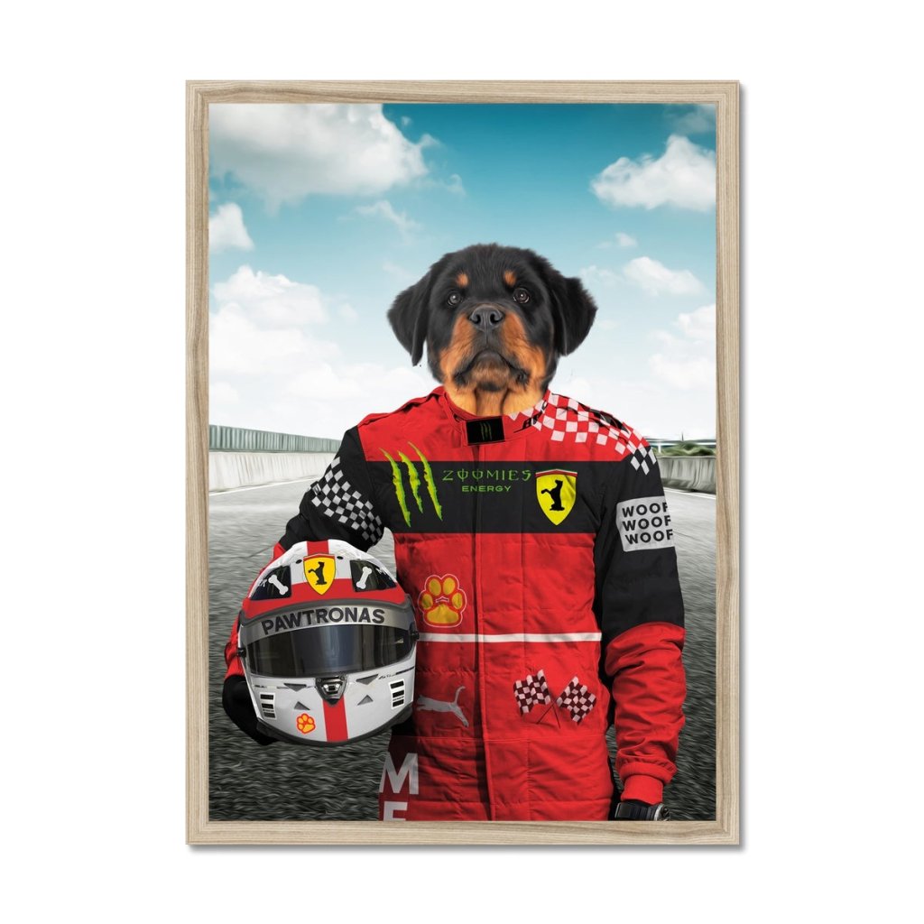 Pet Portraits | The Red Legendary Driver: Custom Pet Portrait | Paw & Glory