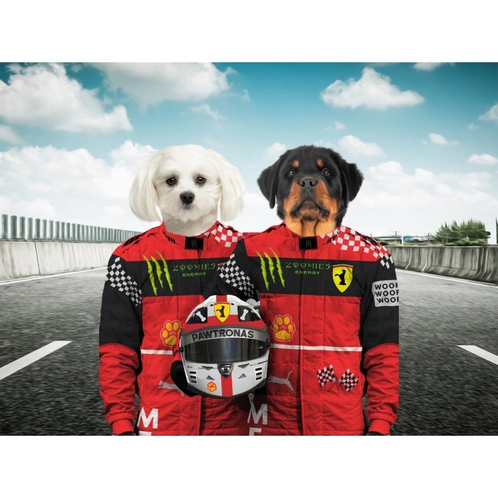 Pet Portraits | The Red Legendary Drivers: Custom Digital Pet Portrait | Paw & Glory