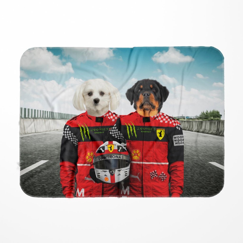 Pet Portraits | The Red Legendary Drivers: Custom Pet Blanket | Paw & Glory
