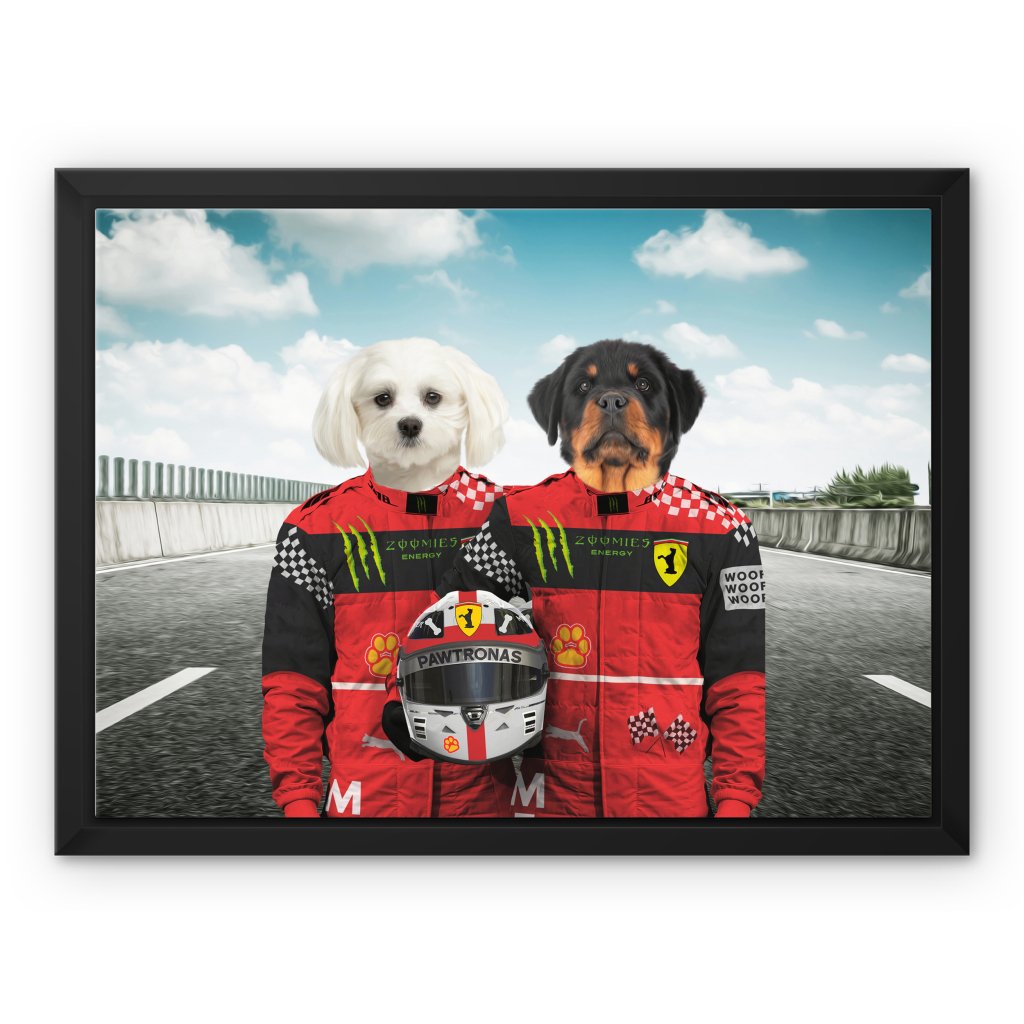 Pet Portraits | The Red Legendary Drivers: Custom Pet Canvas | Paw & Glory