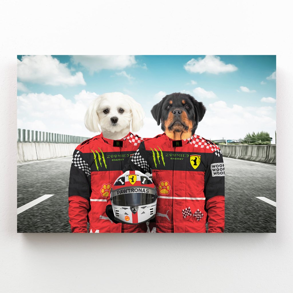 Pet Portraits | The Red Legendary Drivers: Custom Pet Canvas | Paw & Glory