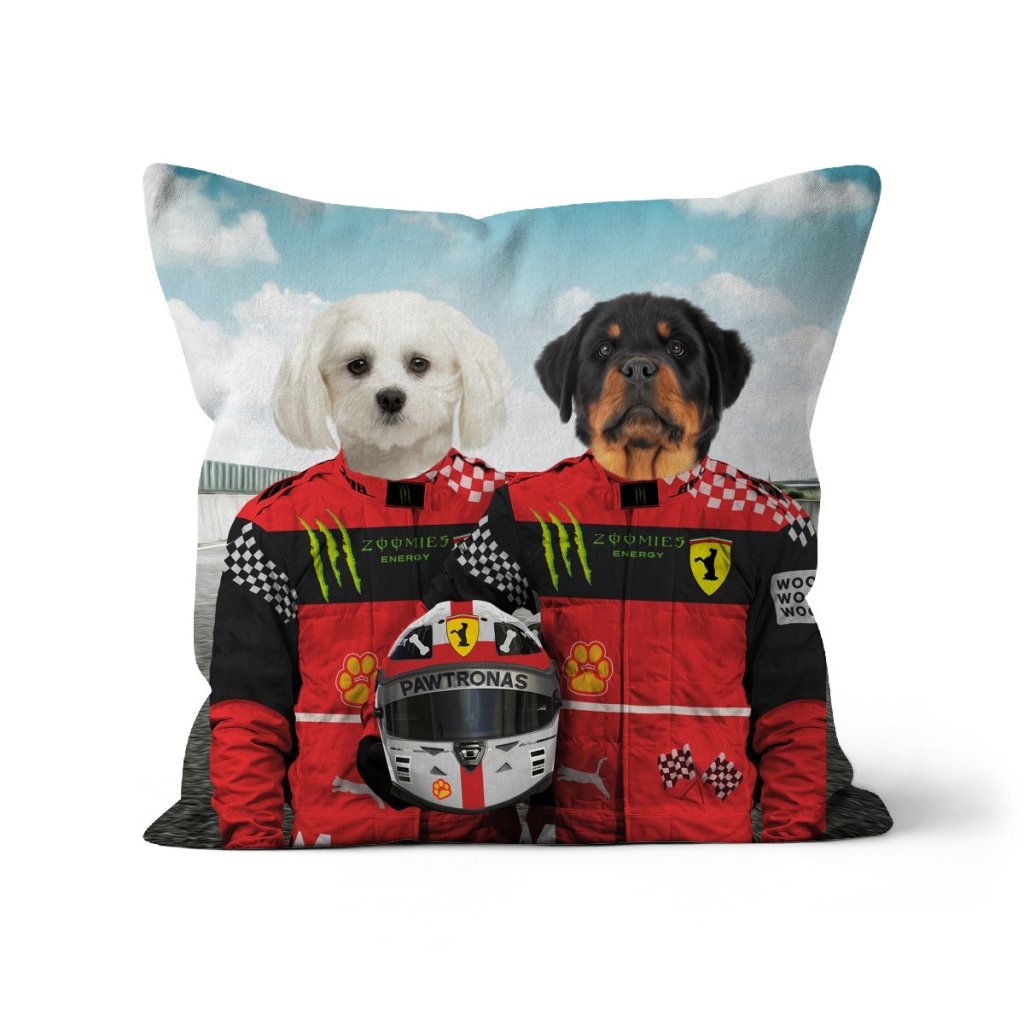 Pet Portraits | The Red Legendary Drivers: Custom Pet Pillow | Paw & Glory