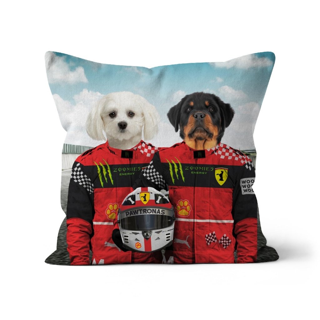 Pet Portraits | The Red Legendary Drivers: Custom Pet Pillow | Paw & Glory