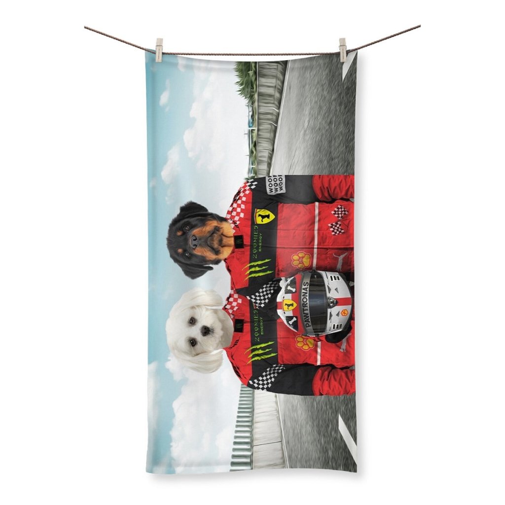 Pet Portraits | The Red Legendary Drivers: Custom Pet Towel | Paw & Glory