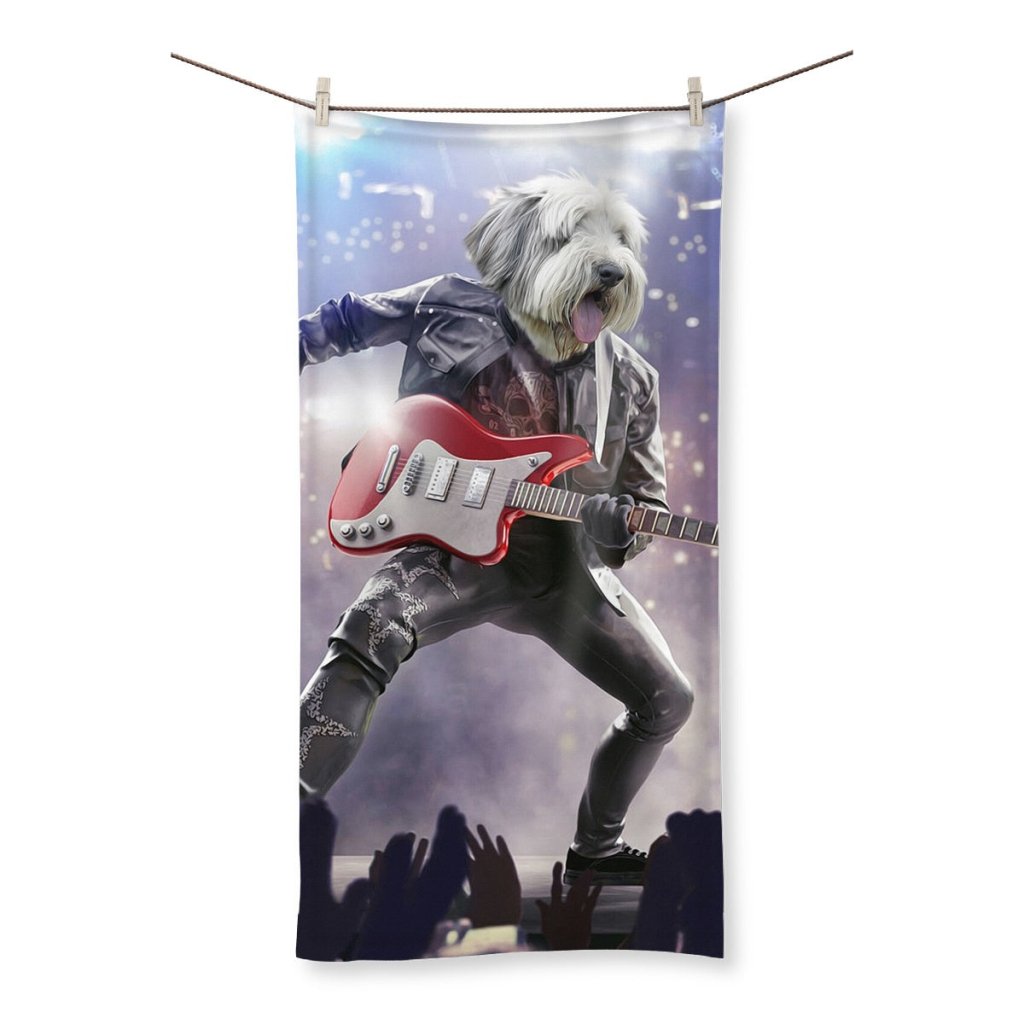 The Rock Star: Custom Pet Towel - Paw & Glory - Dog Portraits - Pet Portraits