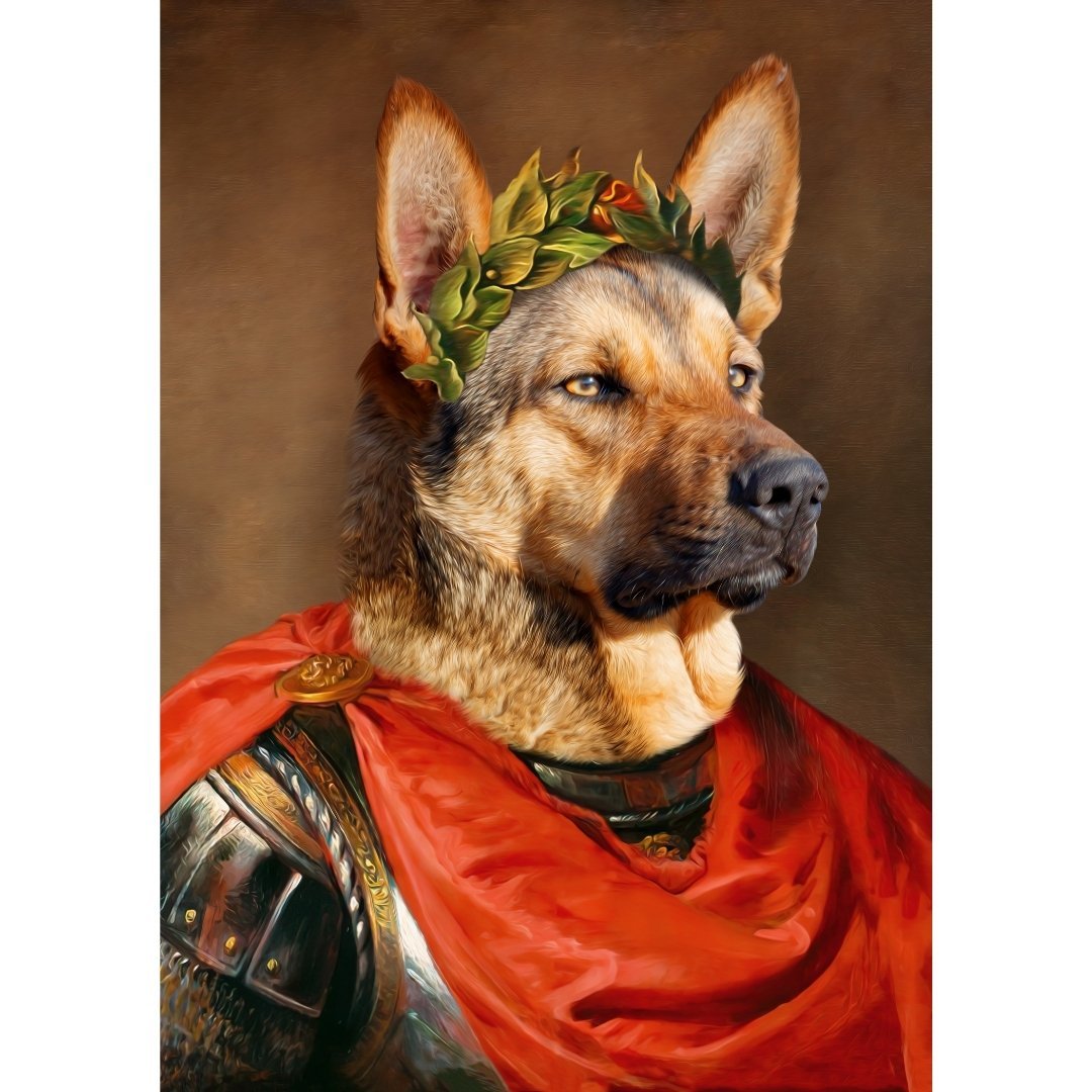 Pet Portraits | The Roman Emperor: Custom Digital Download Pet Portrait | Paw & Glory