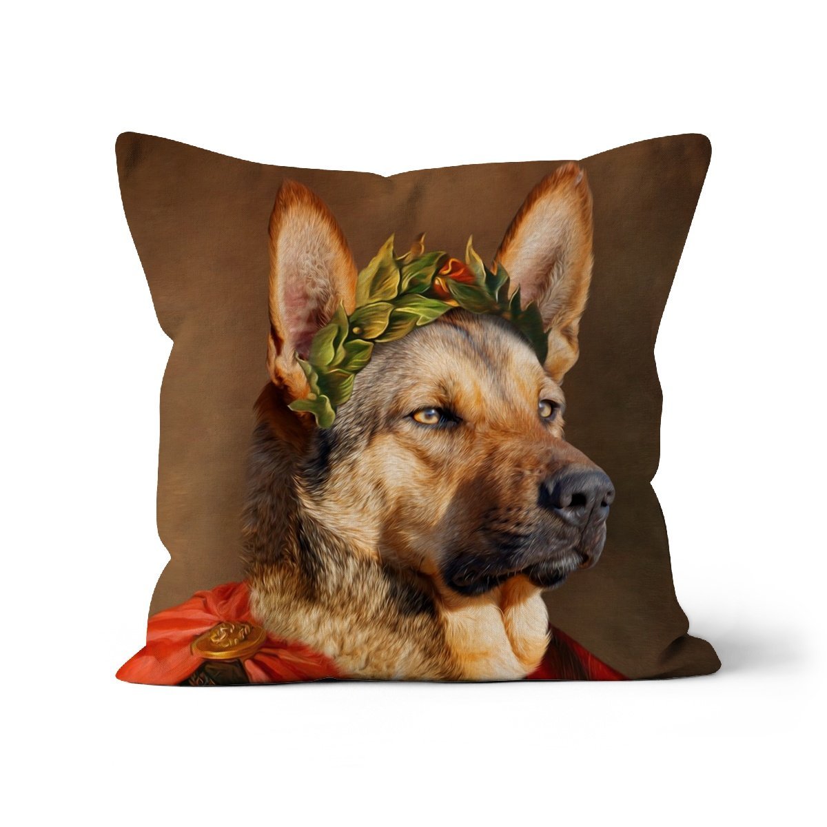 The Roman Emperor: Custom Pet Pillow - Paw & Glory - Dog Portraits - Pet Portraits