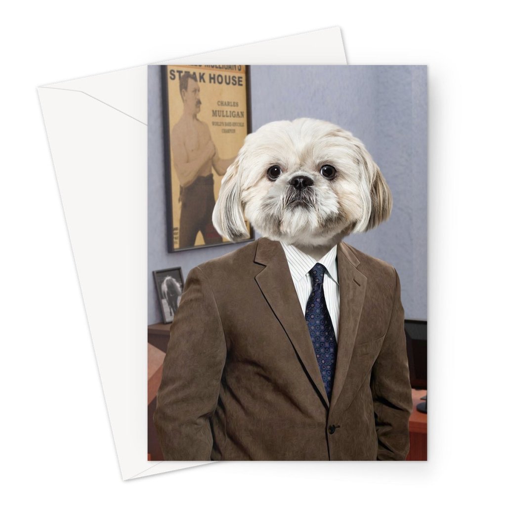 The Ron (Parks and Recreation Inspired): Custom Pet Greeting Card - Paw & Glory - Dog Portraits - Pet Portraits