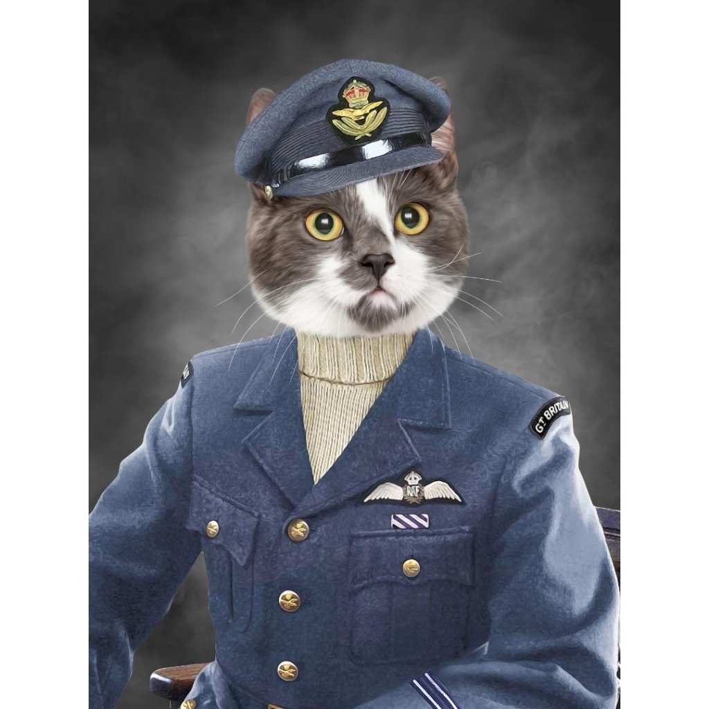 The Royal Airforce Pilot: Custom Digital Download Pet Portrait - Paw & Glory - Dog Portraits - Pet Portraits