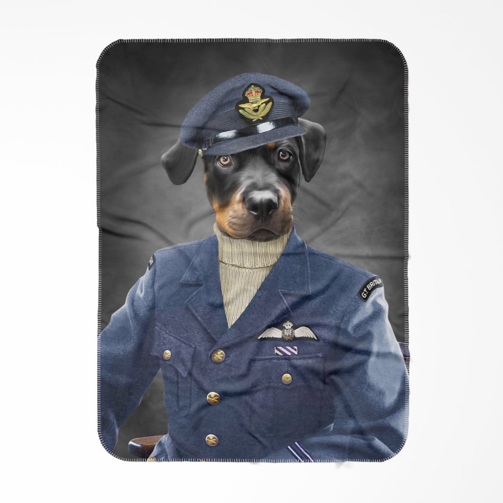 Pet Portraits | The Royal Airforce Pilot: Custom Pet Blanket | Paw & Glory