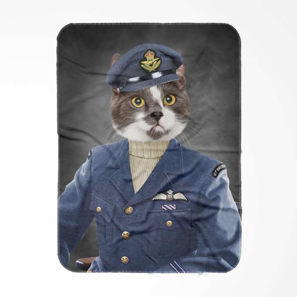 Pet Portraits | The Royal Airforce Pilot: Custom Pet Blanket | Paw & Glory