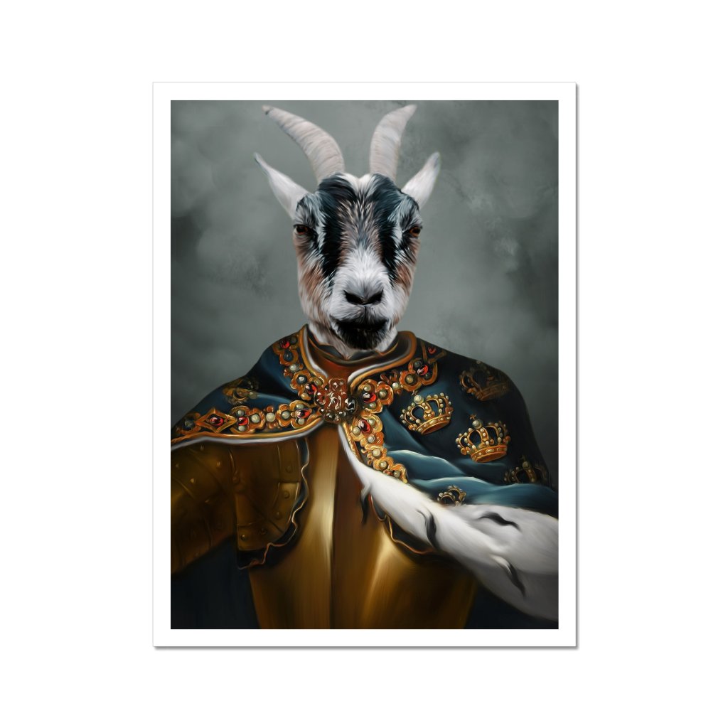 The Royal Knight Animal Art Poster | Custom Pet Portrait Print | Paw & Glory