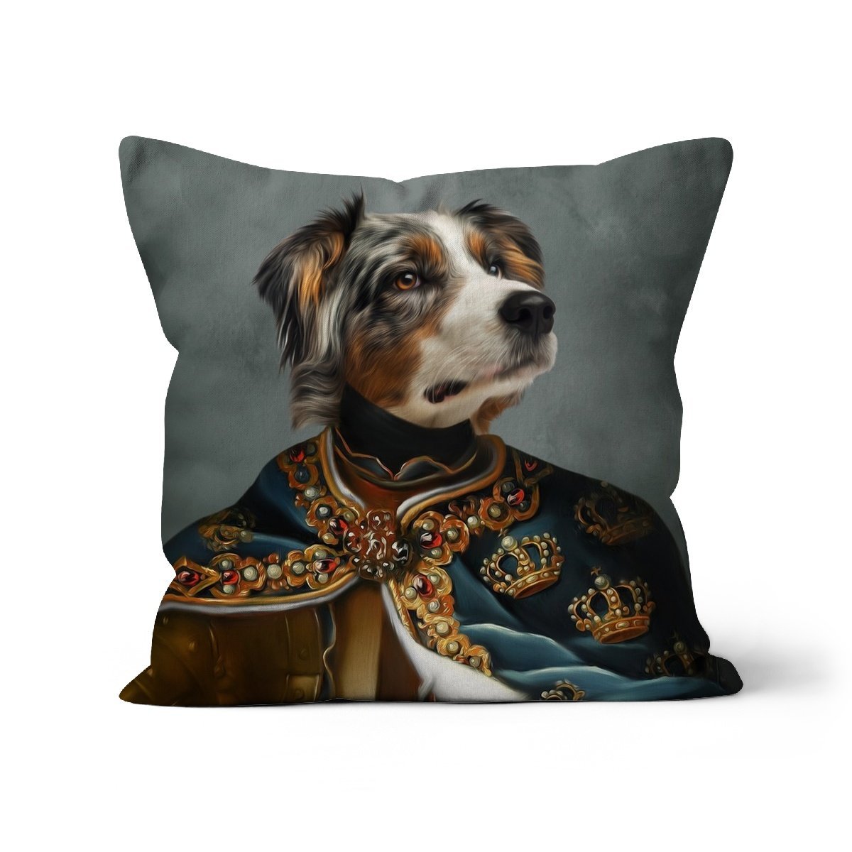The Royal Knight: Custom Pet Pillow - Paw & Glory - Dog Portraits - Pet Portraits