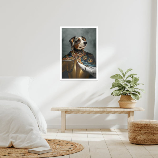 The Royal Knight: Custom Pet Poster | royal pet portrait | Paw & Glory