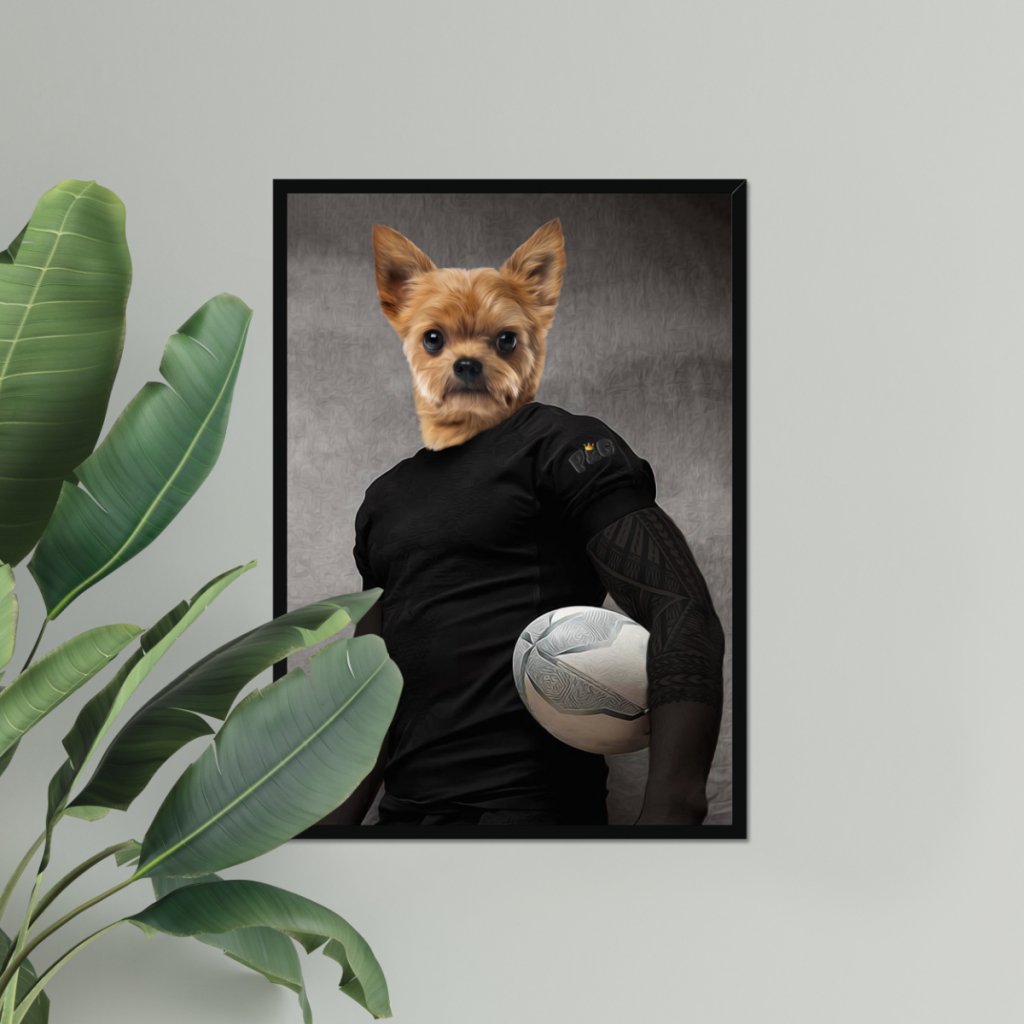 Pet Portraits | The Rugby Player: Custom Pet Portrait | Paw & Glory