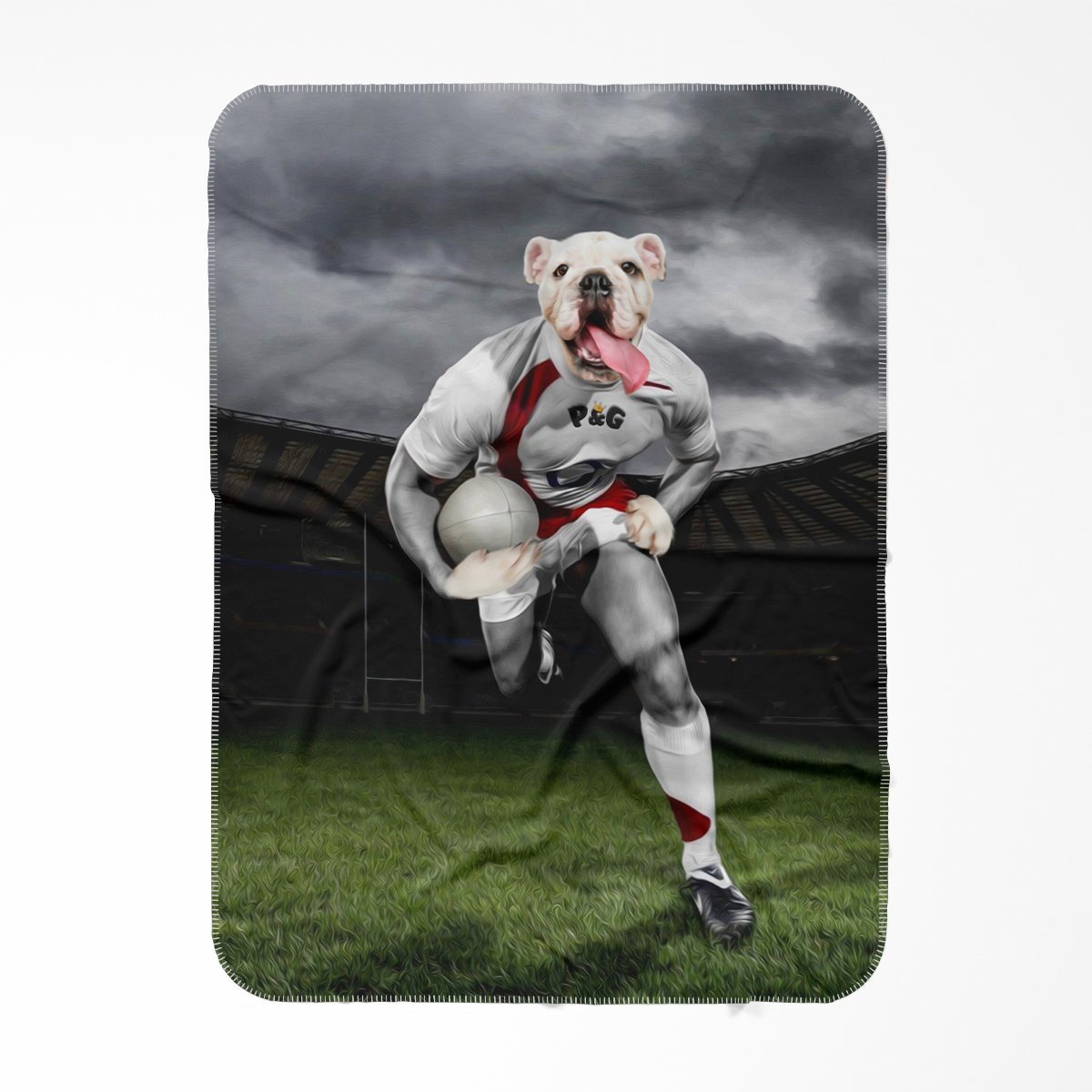 Pet Portraits | The Rugby Winger: Custom Pet Blanket | Paw & Glory