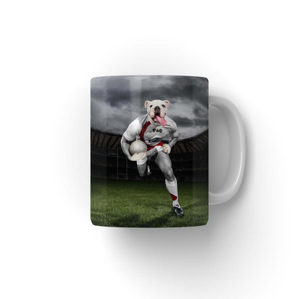 The Rugby Winger: Custom Pet Coffee Mug - Paw & Glory - Dog Portraits - Pet Portraits