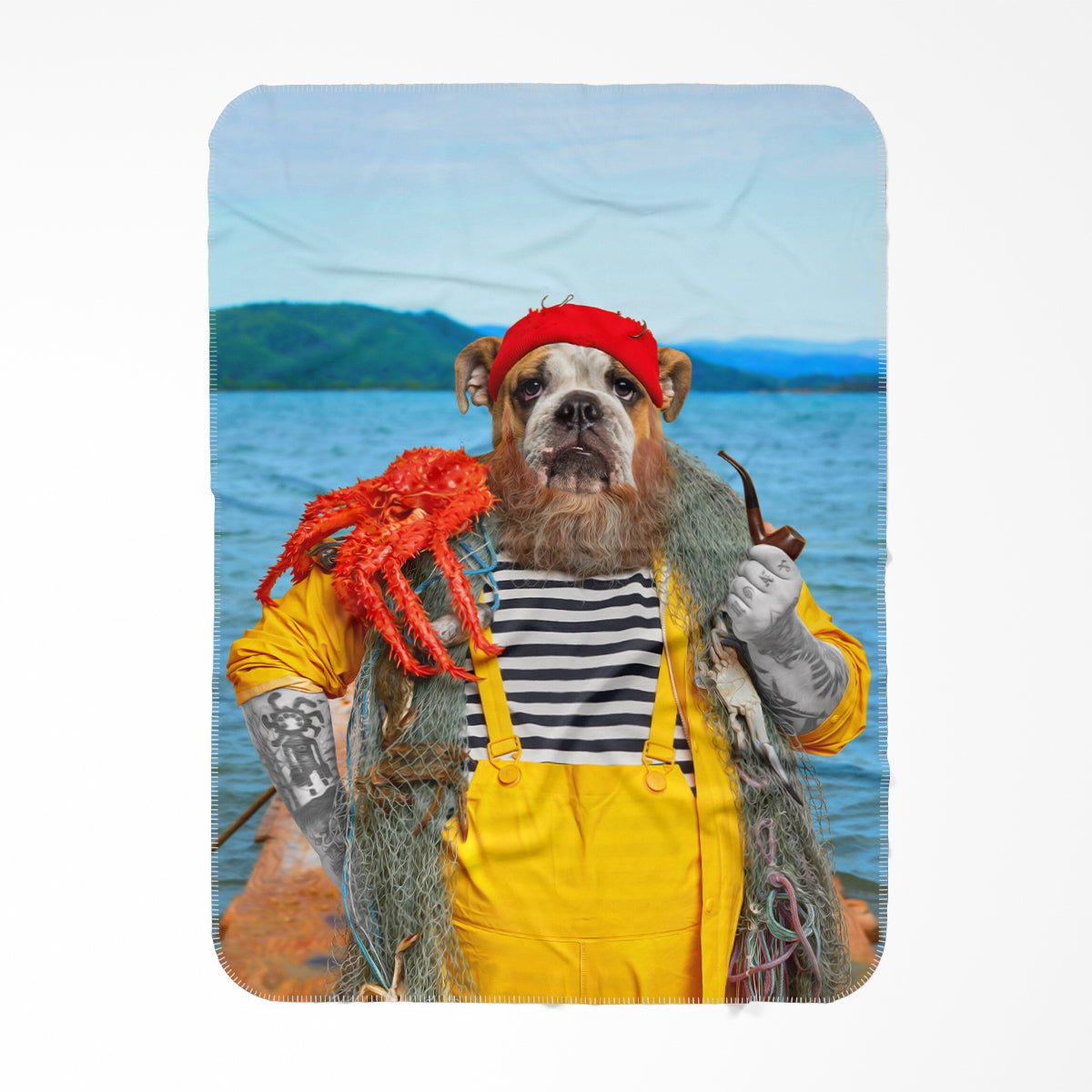 Pet Portraits | The Sailor: Custom Pet Blanket | Paw & Glory