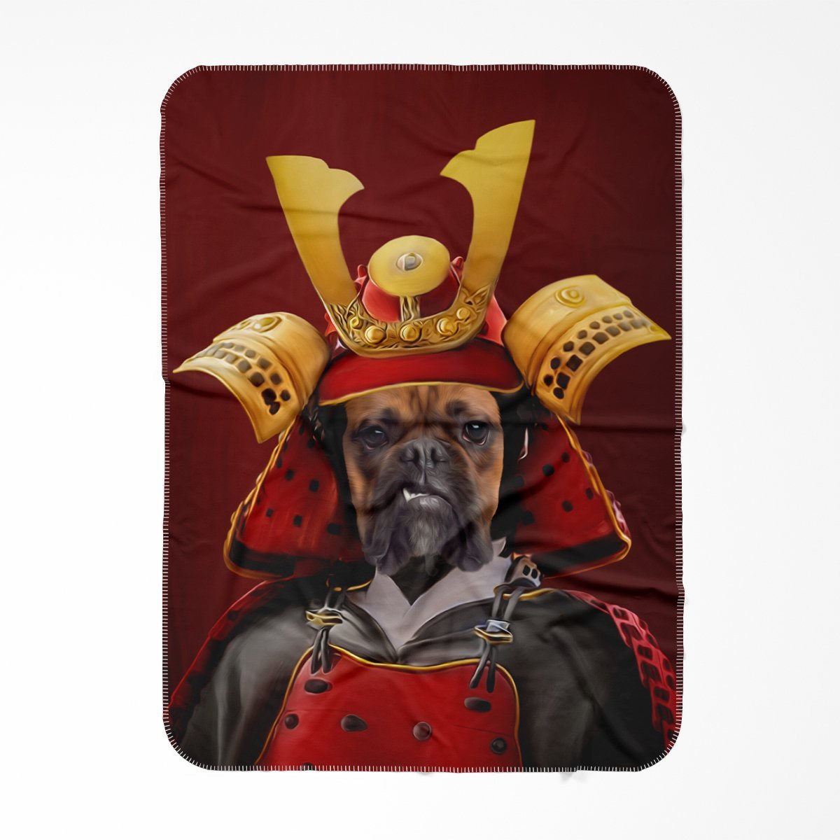The Samurai: Custom Pet Blanket - Paw & Glory - Dog Portraits - Pet Portraits