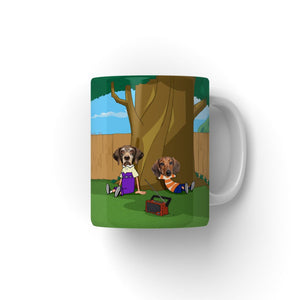 The Schemers (Phineas and Ferb Inspired): Custom Pet Coffee Mug - Paw & Glory - Dog Portraits - Pet Portraits