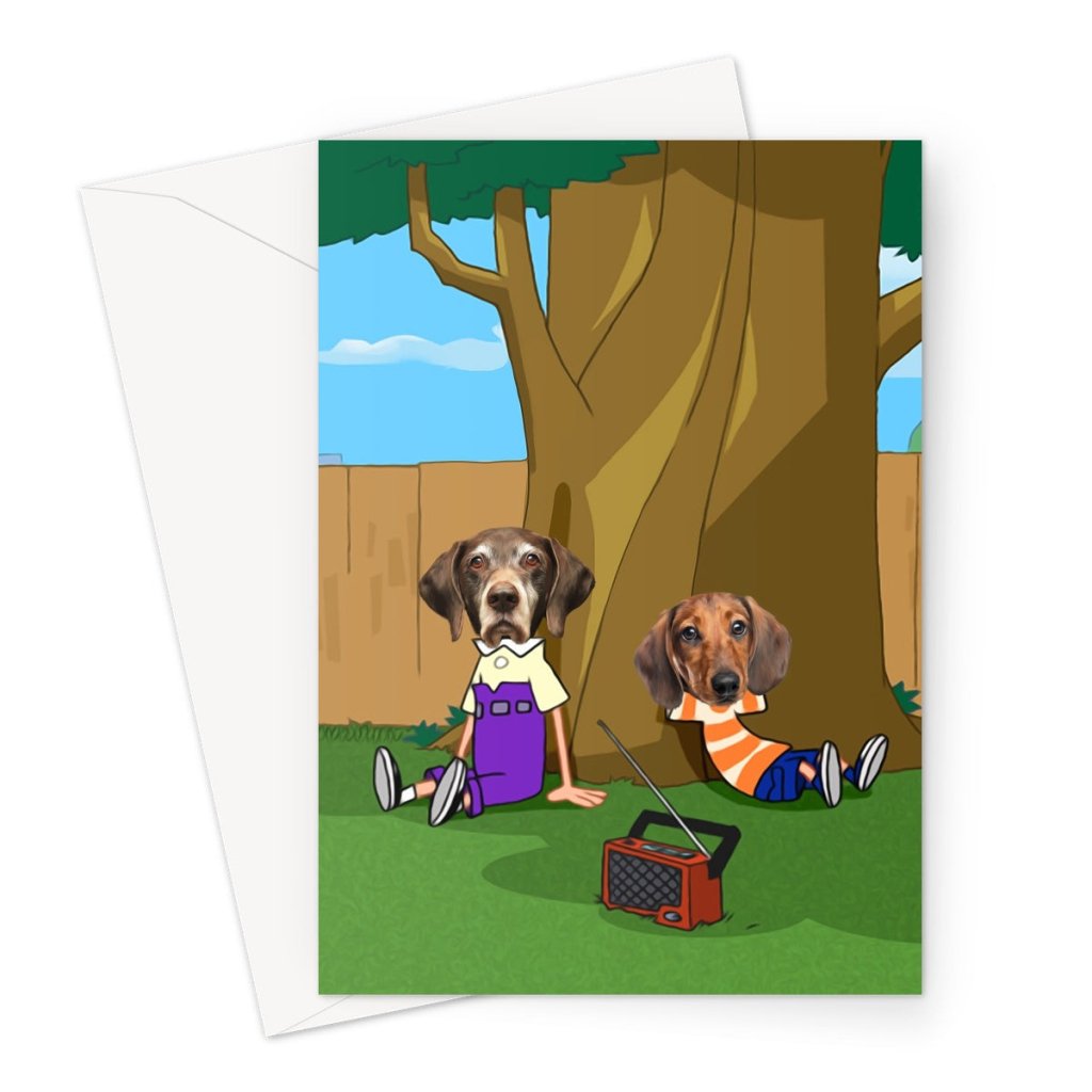 Pet Portraits | The Schemers (Phineas and Ferb Inspired): Custom Pet Greeting Card | Paw & Glory