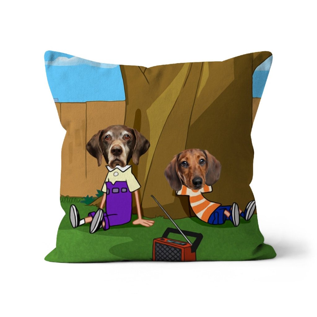 Pet Portraits | The Schemers (Phineas and Ferb Inspired): Custom Pet Pillow | Paw & Glory