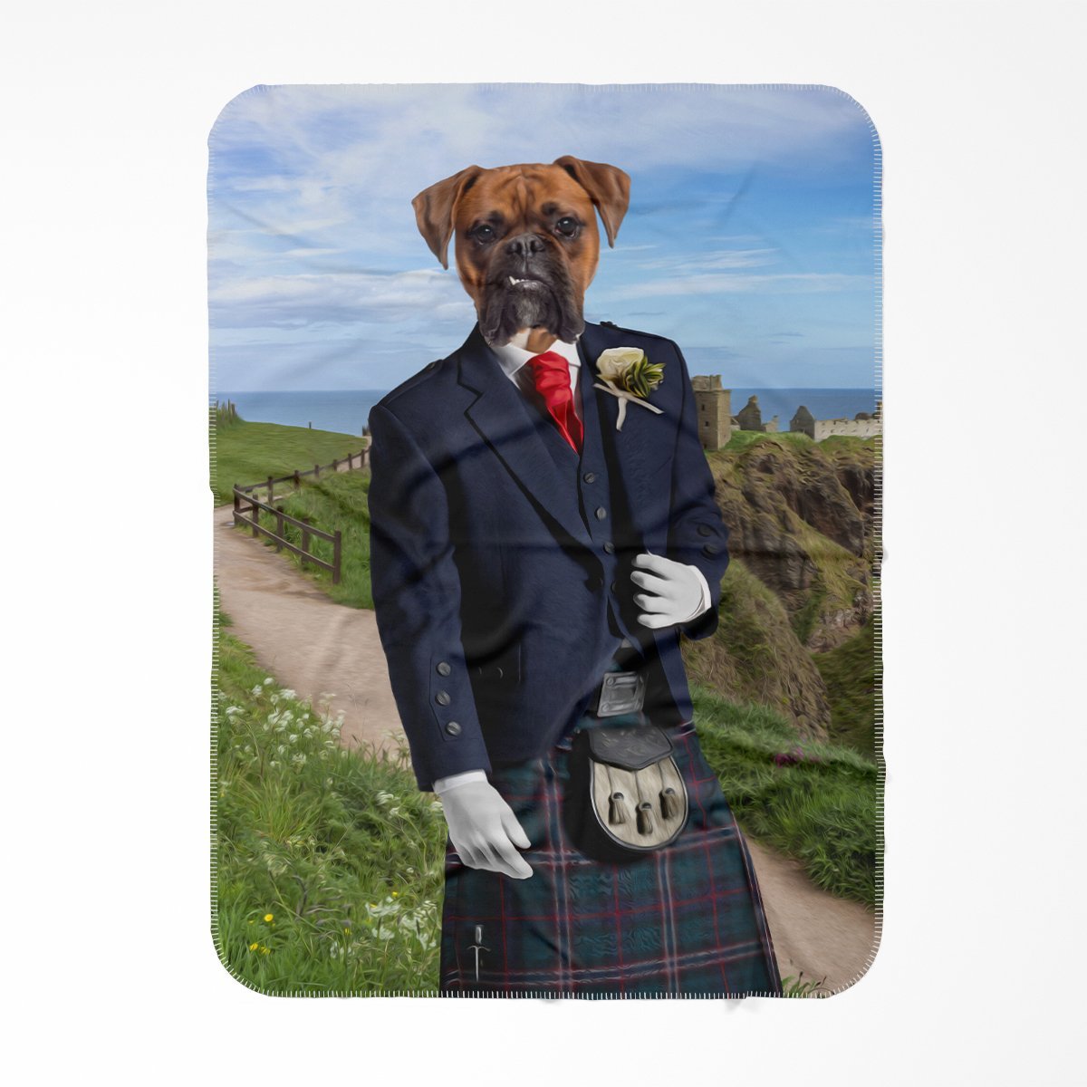 Pet Portraits | The Scottish Gent: Custom Pet Blanket | Paw & Glory