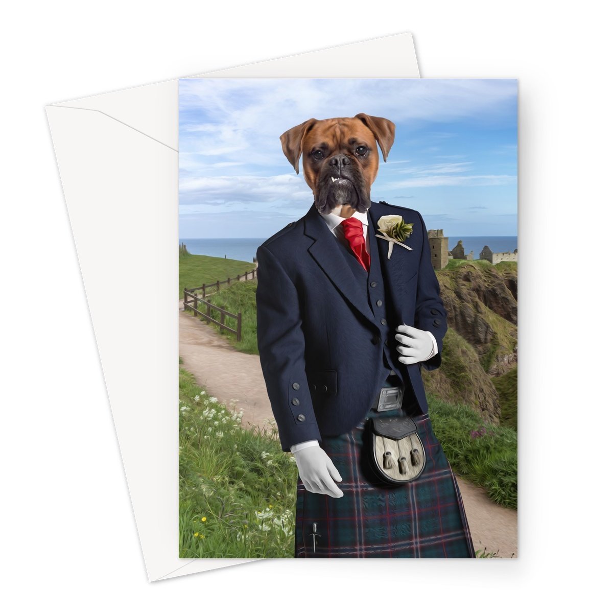 Pet Portraits | The Scottish Gent: Custom Pet Greeting Card | Paw & Glory
