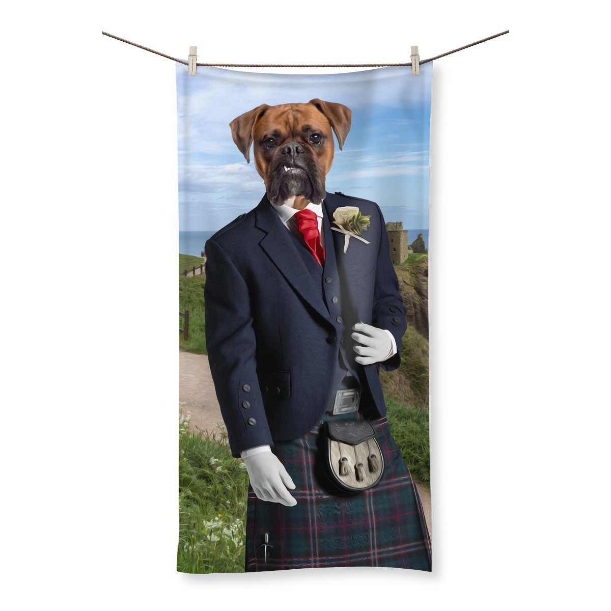 Pet Portraits | The Scottish Gent: Custom Pet Towel | Paw & Glory