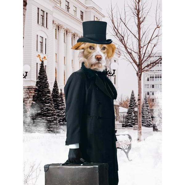 Christmas Miser Custom Digital Download Pet Portrait | Pet Portrait From Photo | Paw & Glory