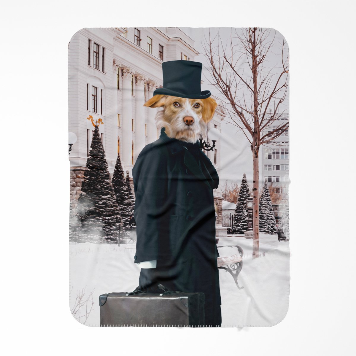 Pet Portraits | The Scrooge: Custom Pet Blanket | Paw & Glory