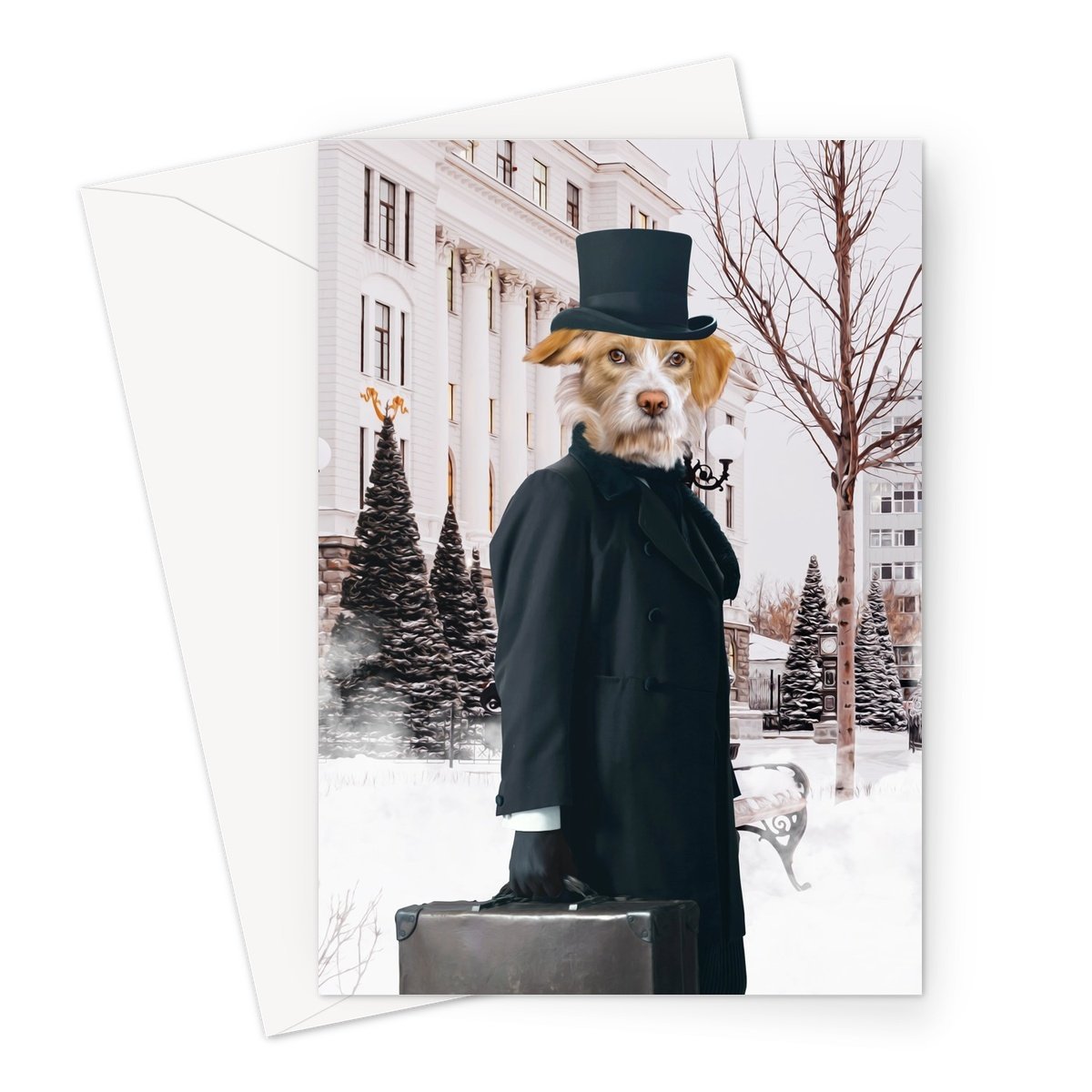 Pet Portraits | The Scrooge: Custom Pet Greeting Card | Paw & Glory