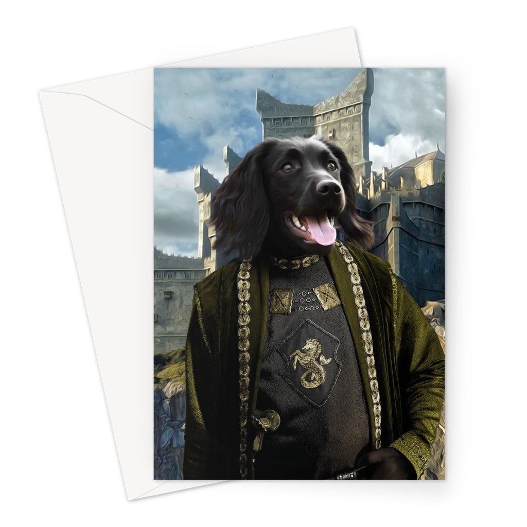 Pet Portraits | The Sea Lord (House Of The Dragon Inspired): Custom Pet Greeting Card | Paw & Glory