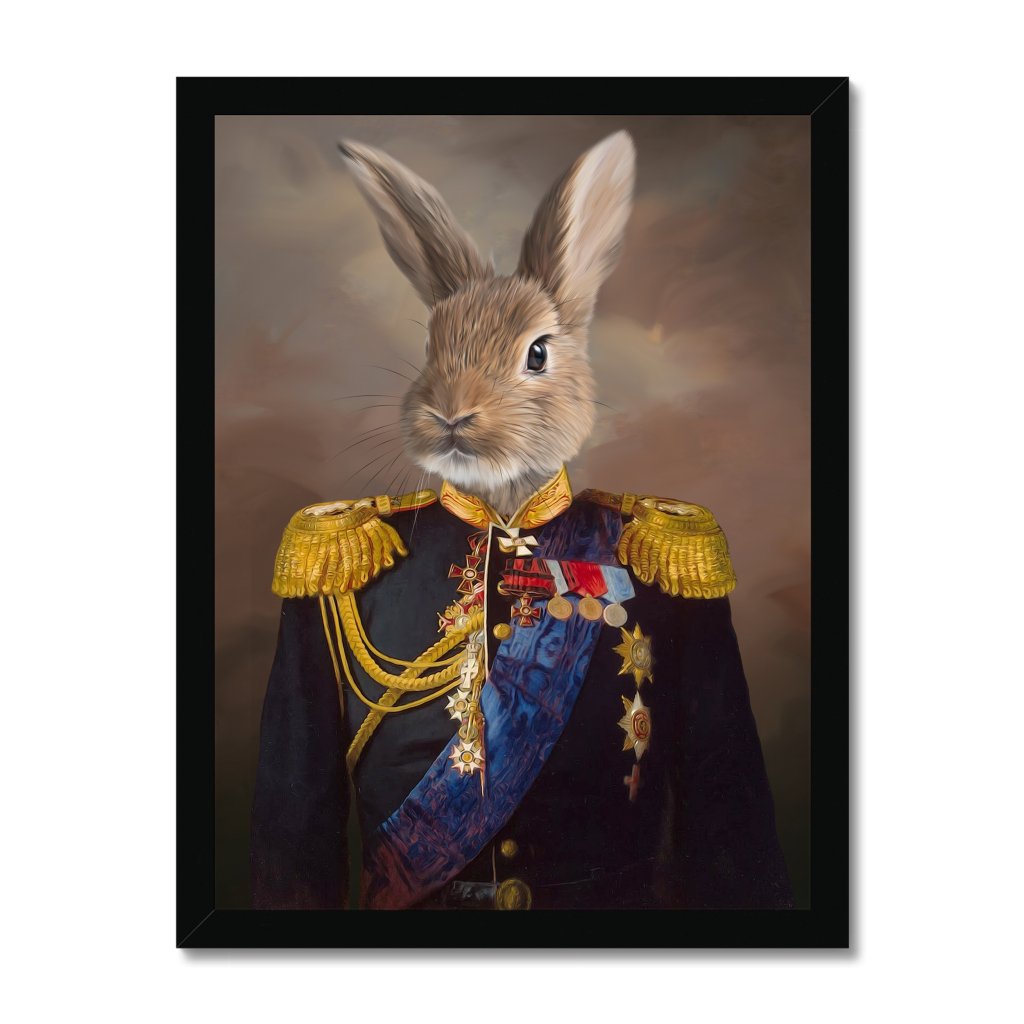 Pet Portraits | The Seasoned Sergeant: Animal Art Framed Portrait | Paw & Glory