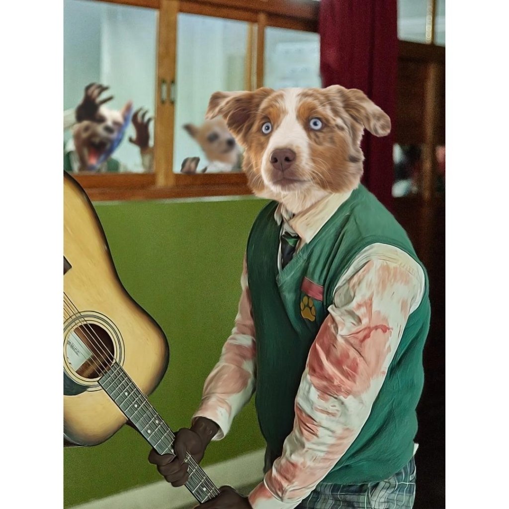 Pet Portraits | The Selfless Friend (All Of Us Are Dead Inspired): Custom Digital Download Pet Portrait | Paw & Glory