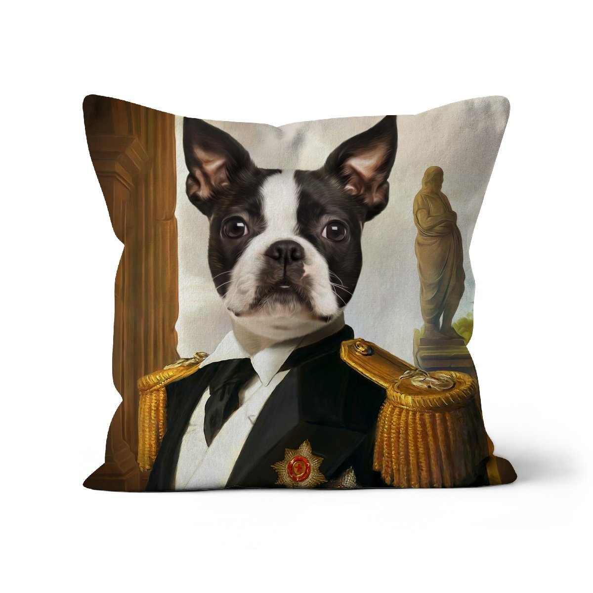 Pet Portraits | The Sergeant: Custom Pet Pillow | Paw & Glory