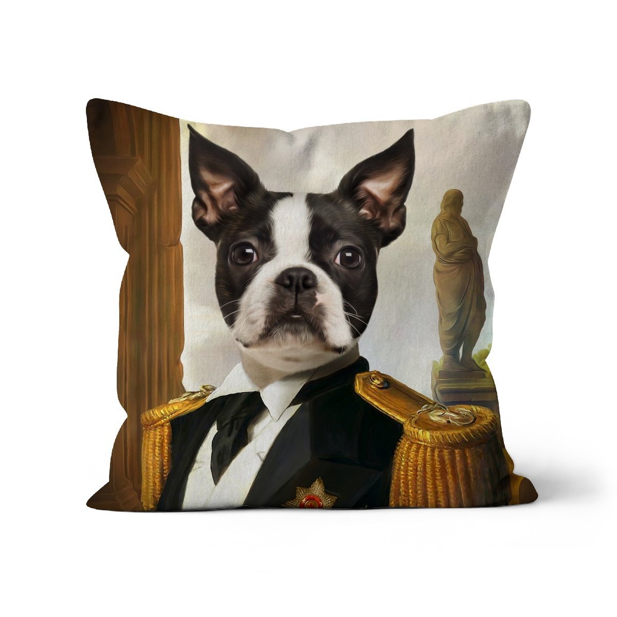Pet Portraits | The Sergeant: Custom Pet Pillow | Paw & Glory