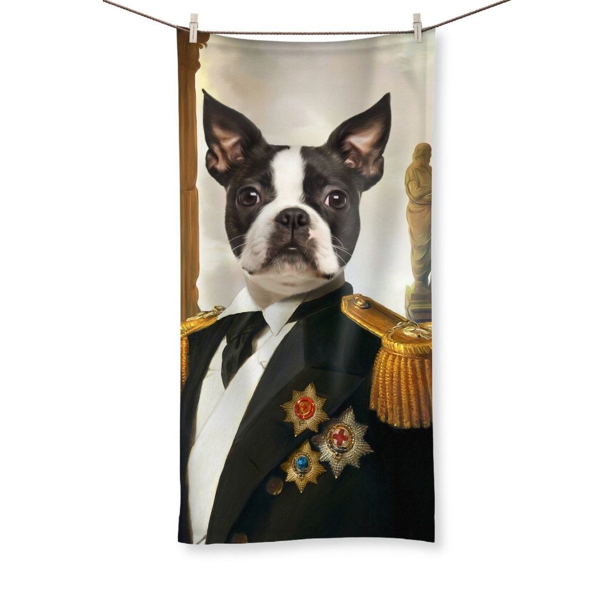 The Sergeant: Custom Pet Towel - Paw & Glory - Dog Portraits - Pet Portraits