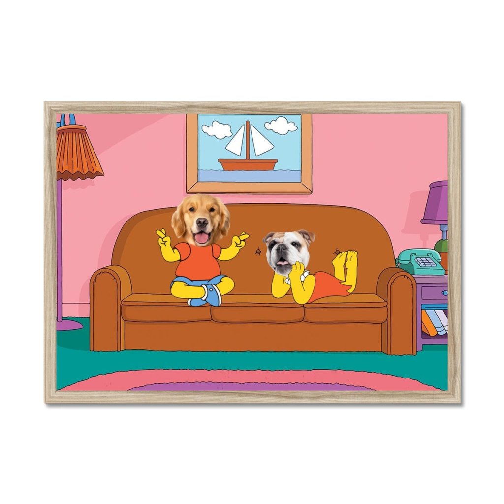 Pet Portraits | The Simpsons (Bart and Lisa): Custom Pet Portrait | Paw & Glory