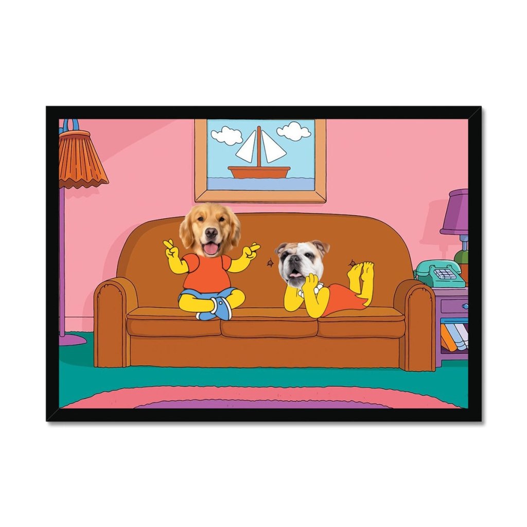 Pet Portraits | The Simpsons (Bart and Lisa): Custom Pet Portrait | Paw & Glory