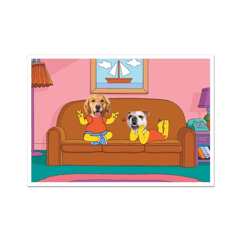 Pet Portraits | The Simpsons (Bart and Lisa): Custom Pet Poster | Paw & Glory