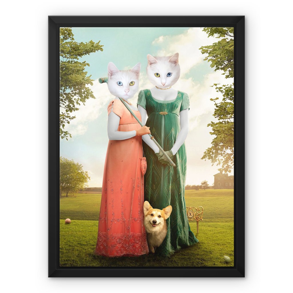 Pet Portraits | The Sisters (Bridgerton Inspired): Custom Pet Canvas | Paw & Glory