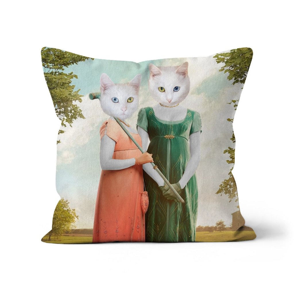 Pet Portraits | The Sisters (Bridgerton Inspired): Custom Pet Pillow | Paw & Glory