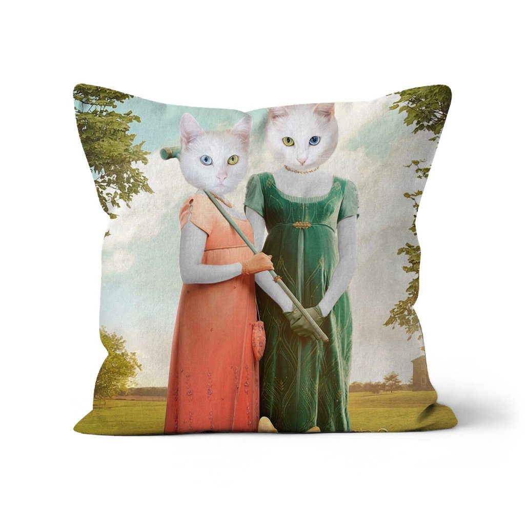 Pet Portraits | The Sisters (Bridgerton Inspired): Custom Pet Pillow | Paw & Glory