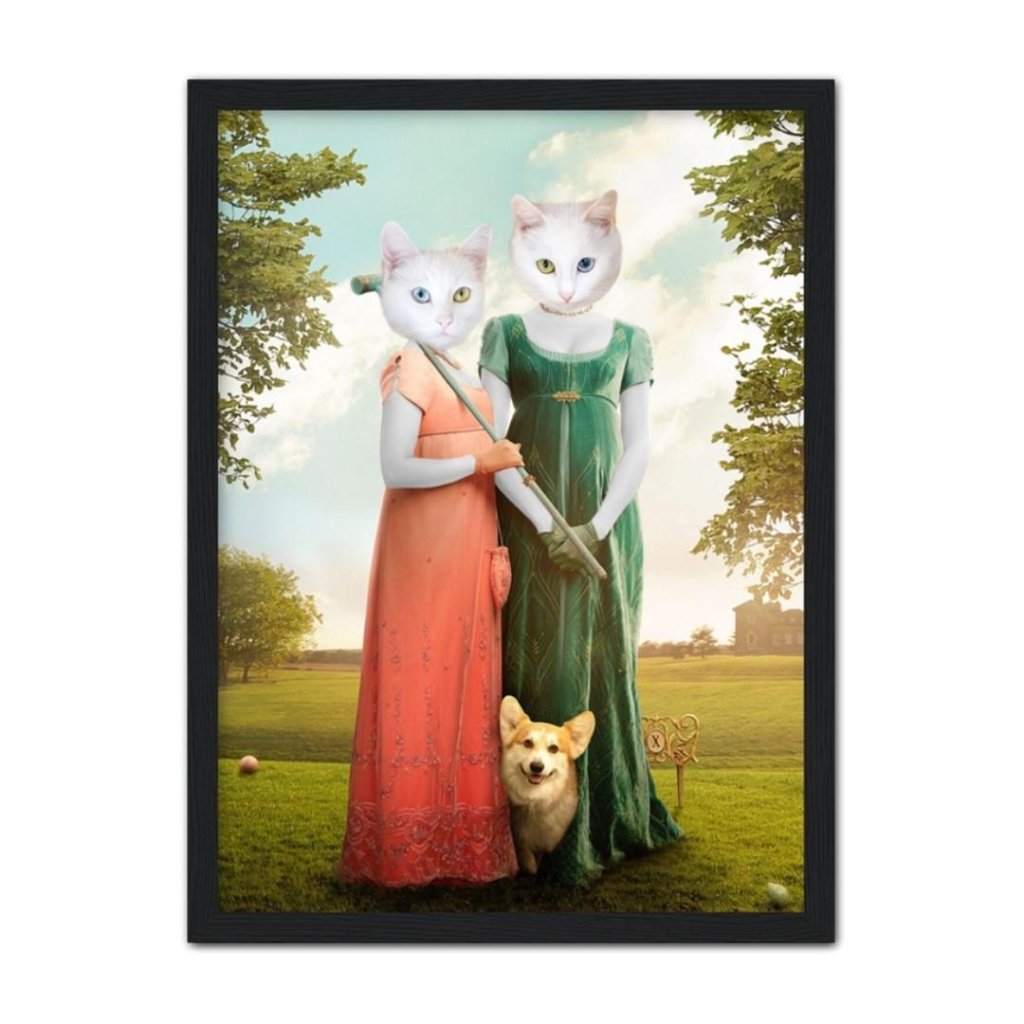 The Sisters (Bridgerton Inspired): Custom Pet Portrait - Paw & Glory - Dog Portraits - Pet Portraits