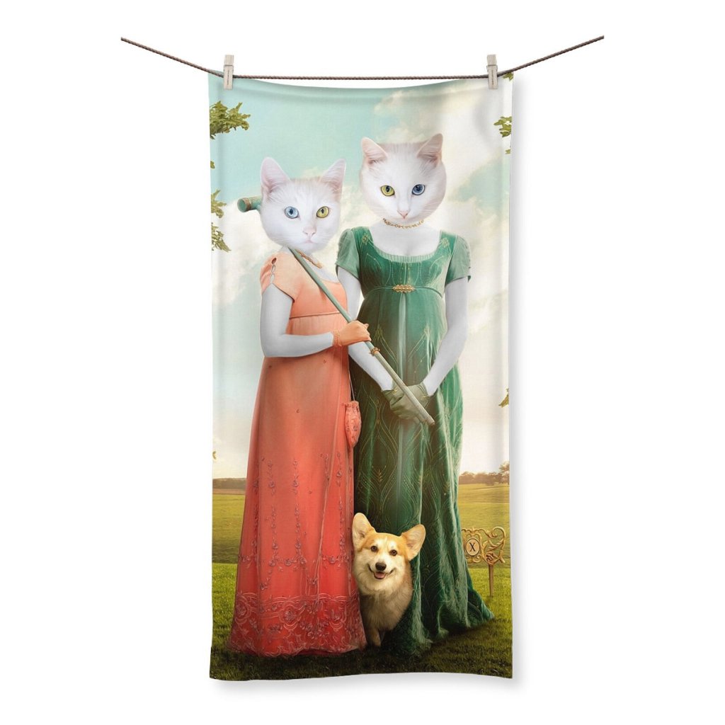 Pet Portraits | The Sisters (Bridgerton Inspired): Custom Pet Towel | Paw & Glory